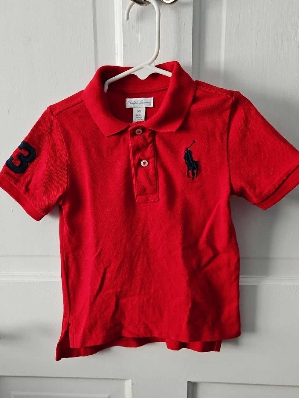 Ralph Lauren Red Polo with Navy Embroidered Pony